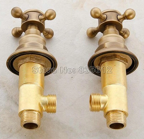 

Antique Brass Deck Mounted Dual Cross Handle Bathroom Basin Faucet Widespread Bath Tub Mixer Taps Jam010