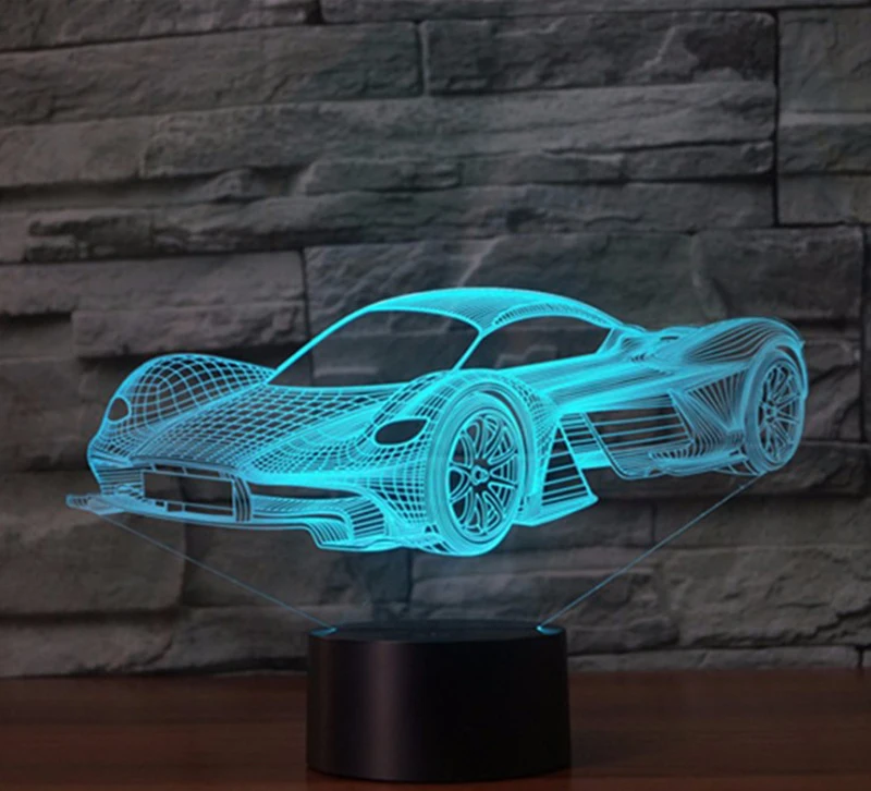 Новая Автомобильная 3D лампа красочная зарядка сенсорный светодиодный vision лампа подарок декоративная настольная лампа