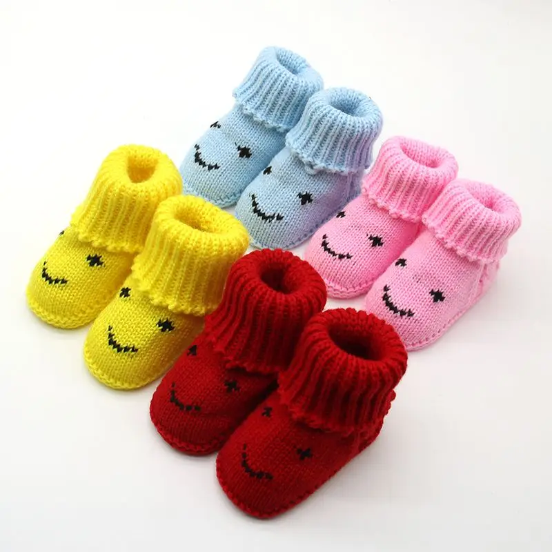 Теплые зимние пинетки для новорожденных и маленьких девочек Милая зимняя обувь