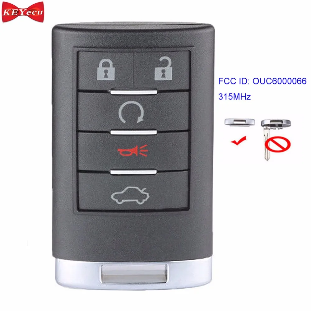 KEYECU для Cadillac CTS DTS Escalade 2008 2009 2010 2011 2012 2013 дистанционный ключ брелок от машины 5Btn 315MHz
