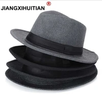 wool men black fedora hat for womens wool wide brim jazzchic cap vintage panama sun top hat