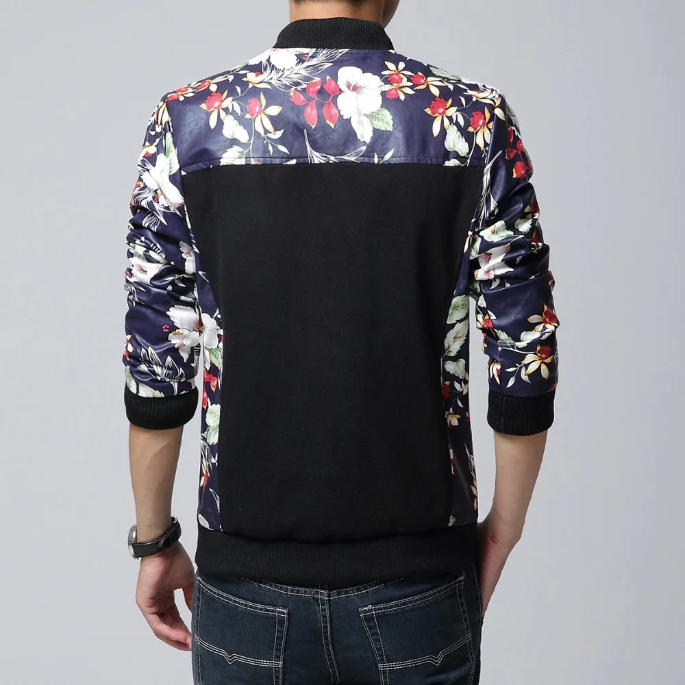 Новые мужские бейсбольные куртки Лоскутные кожаные Цветочные 3XL 4XL 5XL 6XL 7XL 8XL