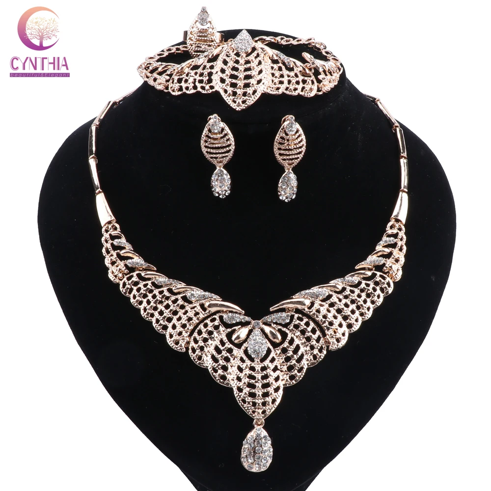 

Комплект ювелирных изделий из африканских бусин, индийские наборы свадебных ювелирных изделий золотого цвета, вечерние ювелирные изделия ...