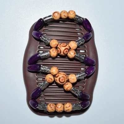 Purple Красота эластичная расческа для волос Волшебный DIY винтажный головной убор мода для укладки волос булочка волос расчески металлические заколки для волос для женщин аксессуары для волос - Цвет: Purple