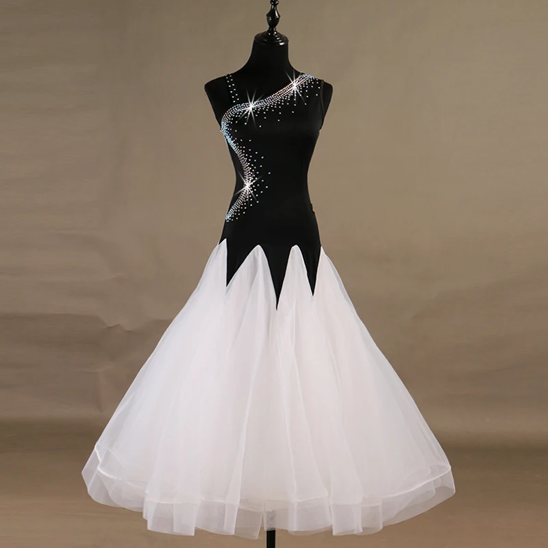 

Ballroom Dance Competition Dresses Customized Luxury Diamond Modern Tango Waltz Dancing Dress For Women Stage Clothes DL2741