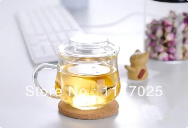 Высококачественный термостойкий стеклянный чайник для кофе с цветами 280 мл 1 шт. OS