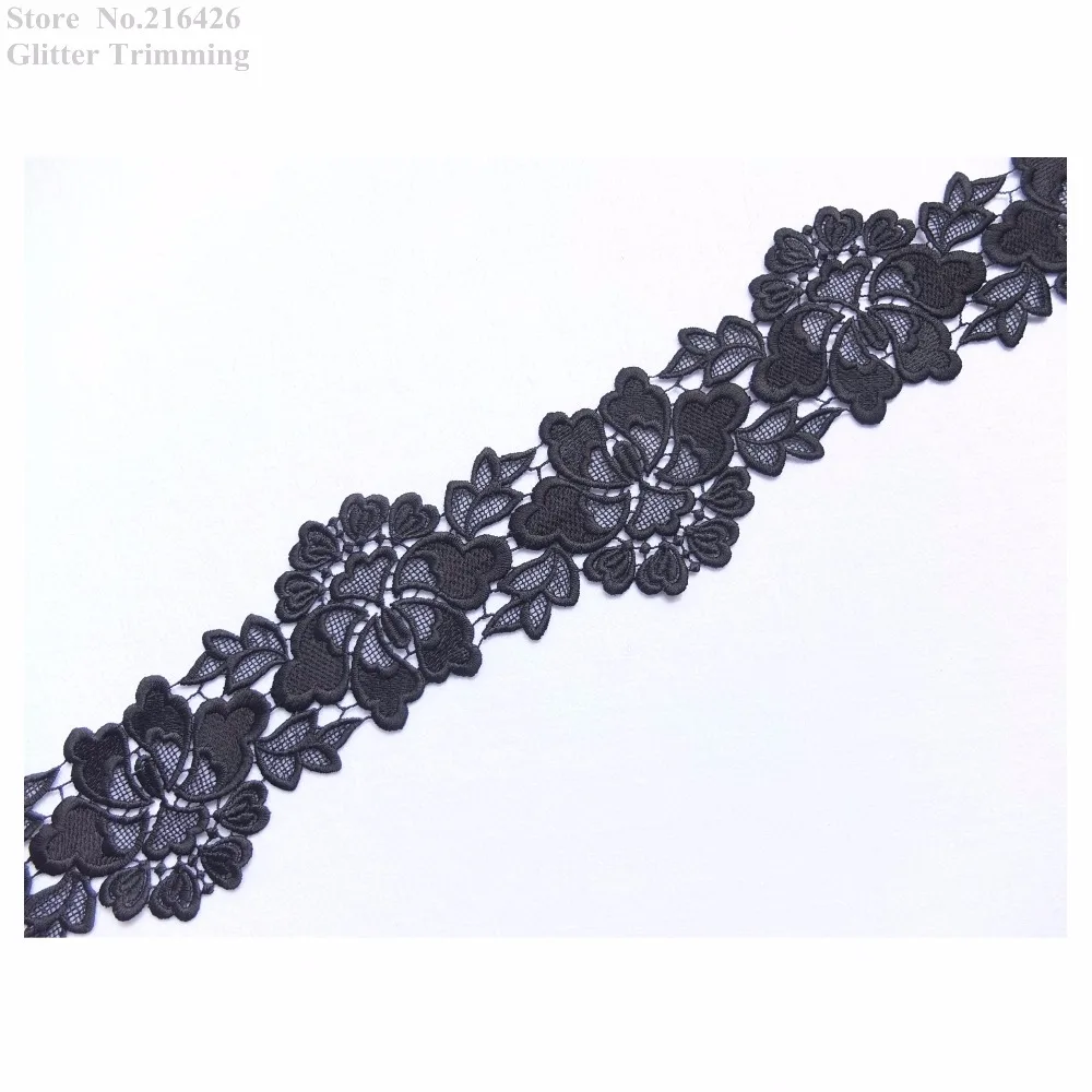 Бесплатная доставка 2 ярда/цвет/лот x новинка аппликация черного и слоновой