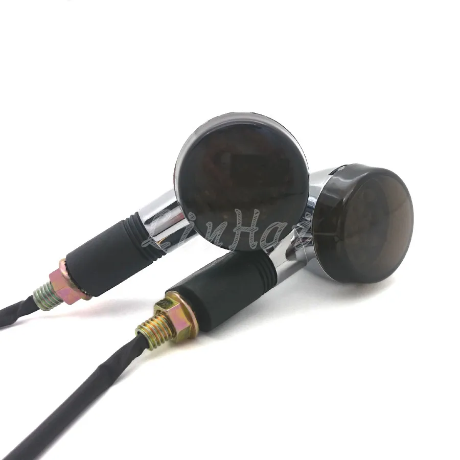 Универсальный хромированный светодиодный индикатор поворота пули для мотоцикла