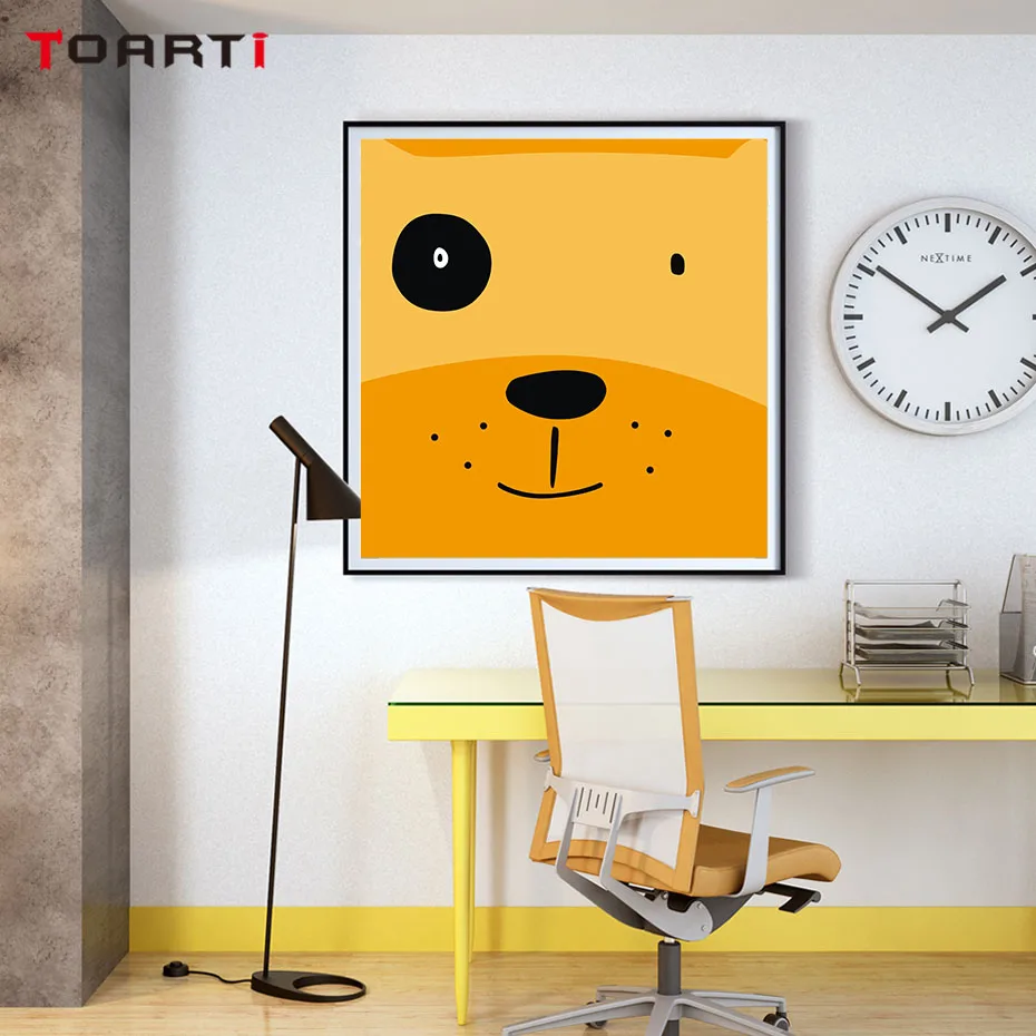 Nordic Style Cartoon Dog Canvas Art Painting Poster And Print Funny Animal Wall Pictures for Kids Room Home Decoration No Frame | Дом и сад