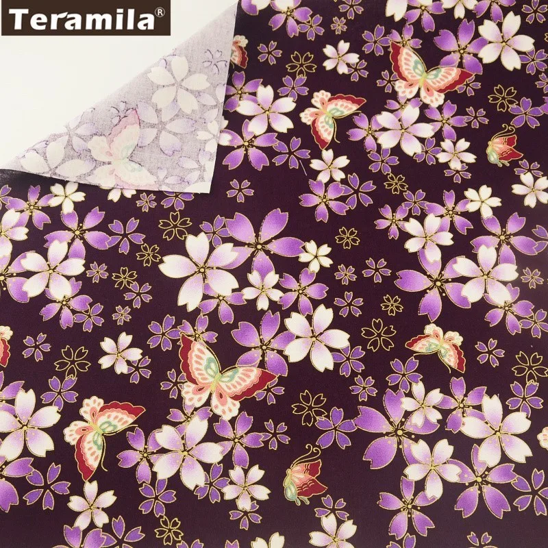 Teramila ткань из хлопка и льна с принтом золотой фольги великолепный цветок