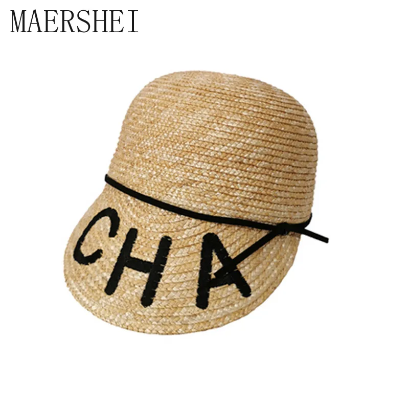MAERSHEI Sun Hats for Women Equestrian Kentucky Derby Hats Visor Sobrero Straw Hat With Bow Summer Hat For Women Beach Cap