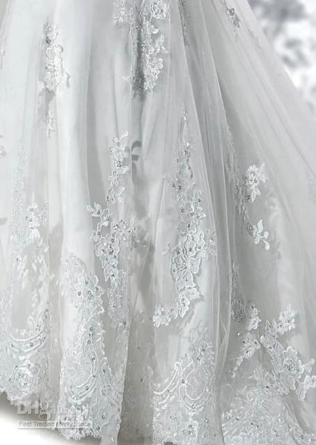 Sweetheart Luxurious Wedding Dresses Lace Mermaid Gowns Chapel train Tulle Applique Beaded Button Gorgeous Bridal | Свадьбы и