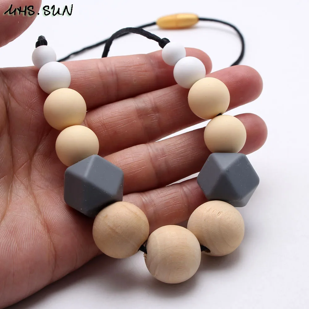 Модное детское ожерелье MHS.SUN для мамы прорезывания зубов силиконовые бусины