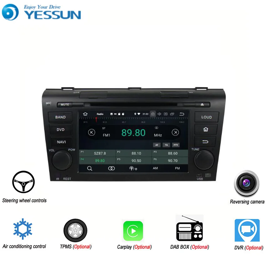 YESSUN Android 8,0 4G ram для Mazda 3 BK 2004~ 2009 Автомобильный навигатор gps мультимедийный плеер Зеркало Ссылка Радио сенсорный экран Авторадио