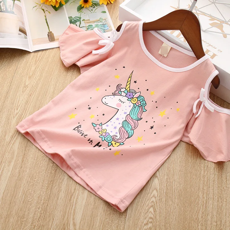 Toddler Kids Baby Girls Clothes Unicorn T-Shirt+Tulle Skirt 2PCS Birthday Outfits Suit Kids Children Summer Clothing Sets