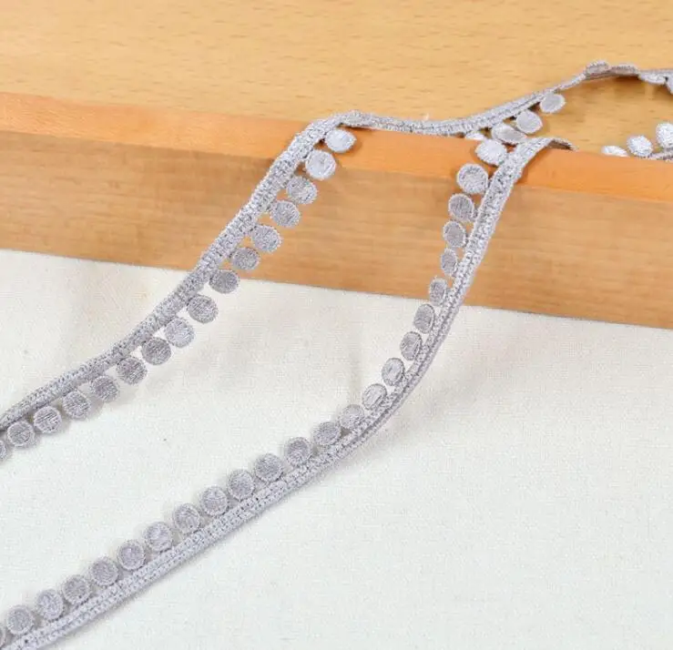 5 метров черно серая кружевная отделка из полиэстера вышивка сделай сам