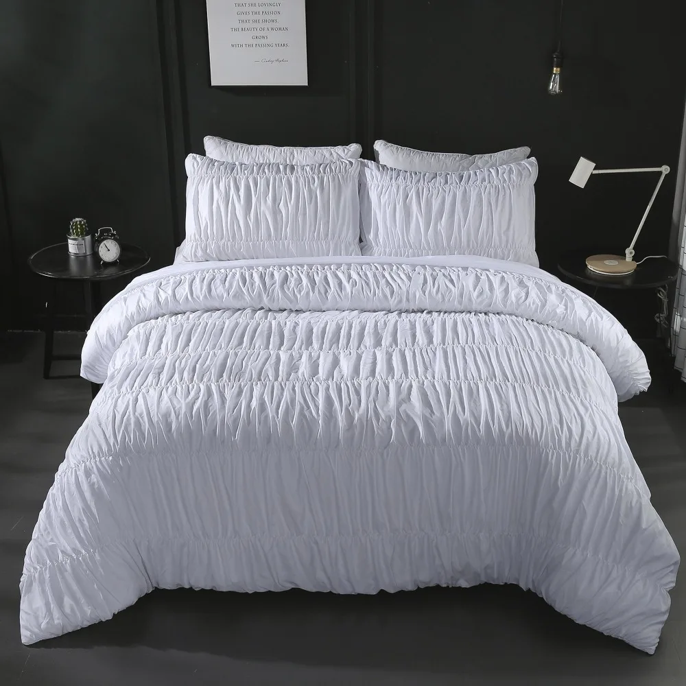 Bedroom Suite Craft White Grey Duvet Cover Pillowcase Queen/king Size Bedding Sets 02 | Дом и сад