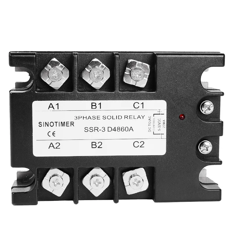 

3 Phase Solid State Relay 80DA AC Output 3-32V DC to 30-480V AC 60A 100A Module Switch Relay relais DC-AC D4860A & plastic cover