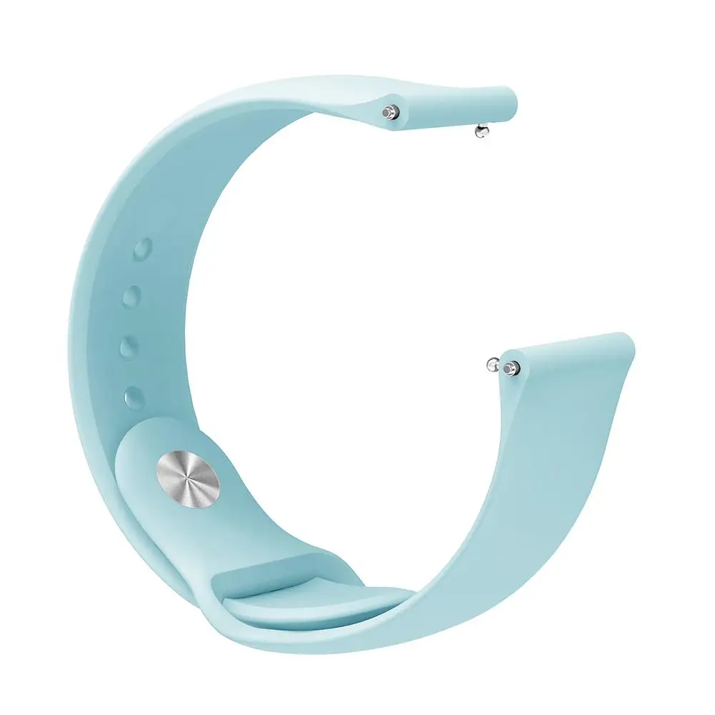 Light Blue 20 мм Ширина Мягкие силиконовые смарт часы полосы Quick Release ремни совместимый регулируемый ручной браслет для стандартных SmartWatch - Цвет: Light Blue