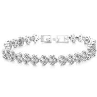 simple design round crystal charm bracelets for women trendy rhinestone bracelet fashion wedding jewelry