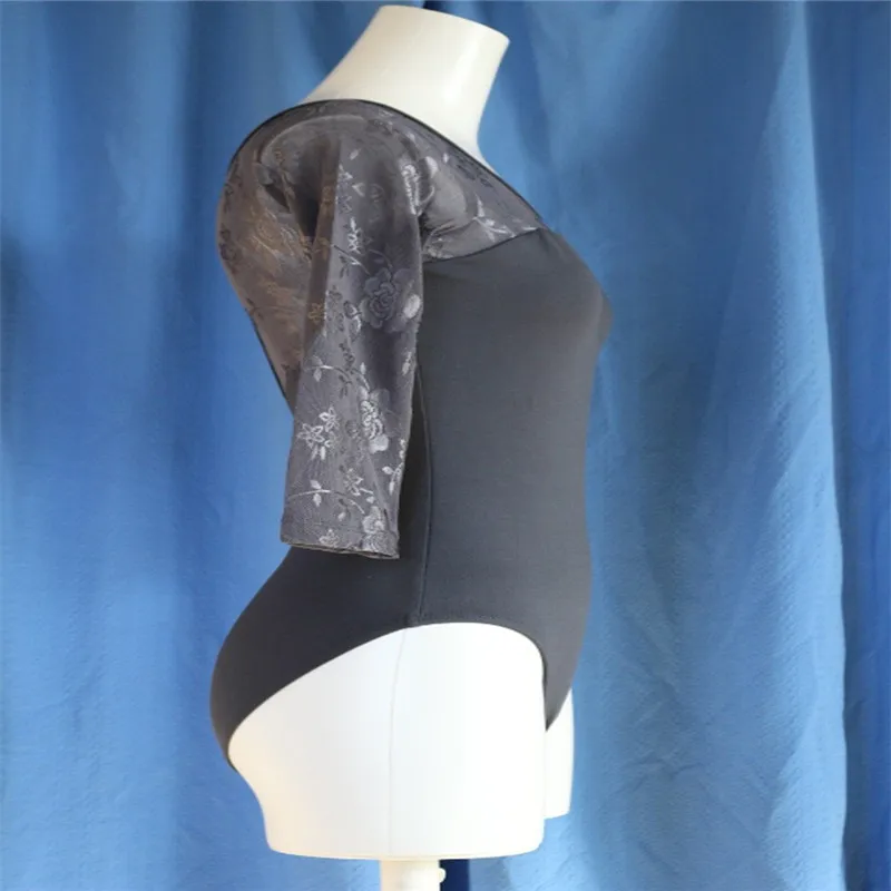 На взрослого танцевальный балетный трико средний рукав кружева балет