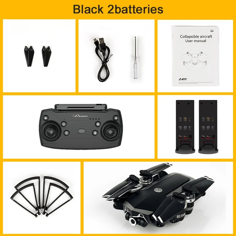 5PM black 2battery JDRC JD-20S JD20S/JD-20S PRO WiFi FPV складной Дрон 5PM PRO 2MP 0,3 PM 1080P HD камера RC Квадрокоптер RTF гоночный Дрон VS JD20 - Цвет: 5PM black 2battery