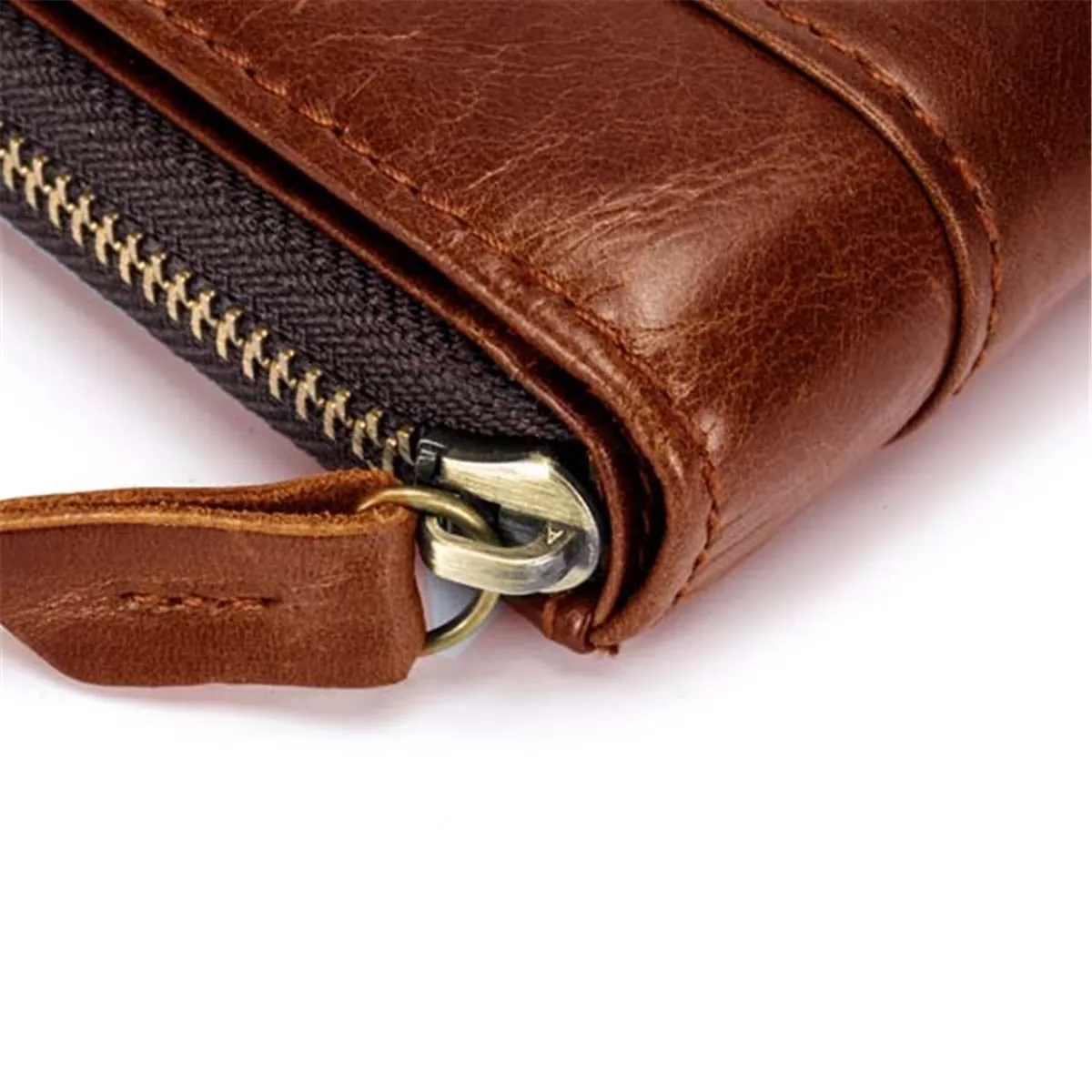 Bullcaptain RFID Antimagnetic Vintage Genuine Leather 11 Card Slots Coin Bag Wallet For Men