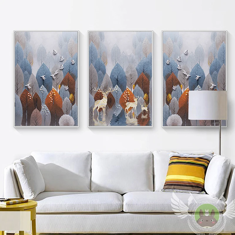 Картина на стену акварелью шикарный домашний декор для гостиной спальни