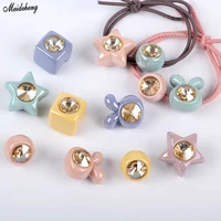 acrylic pearl hair beads for jewelry making kids girl leather tendon rabbit diy hair dressing rope material accessory