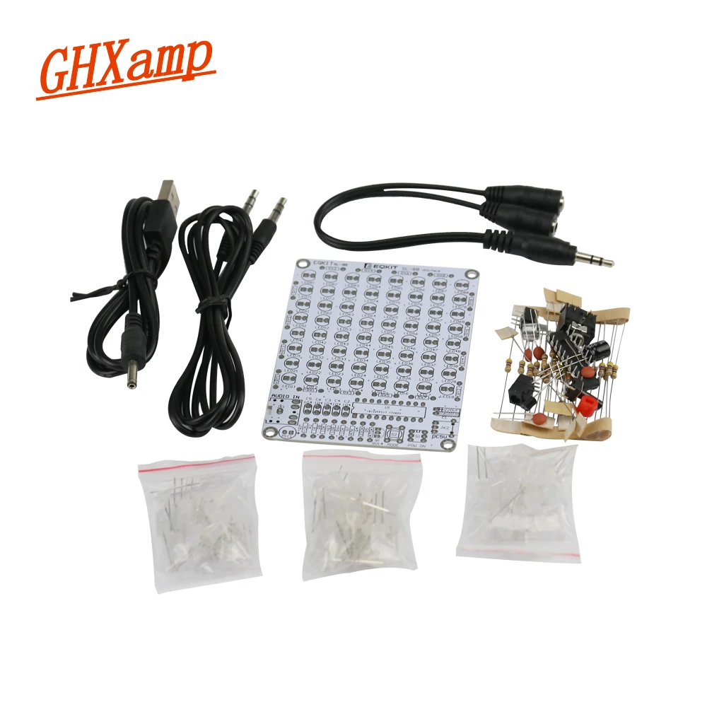 GHXAMP 8*8 музыкальный аудио светодиодный индикатор уровня Набор DIY MP3 звуковой