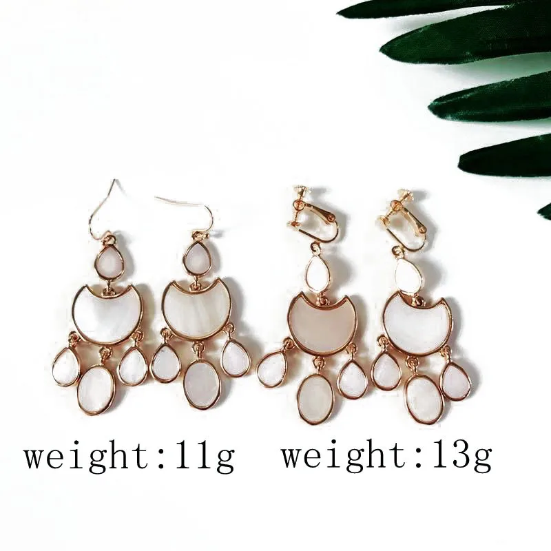 

New Sweet Design White Shell Geometric Elegant Earring