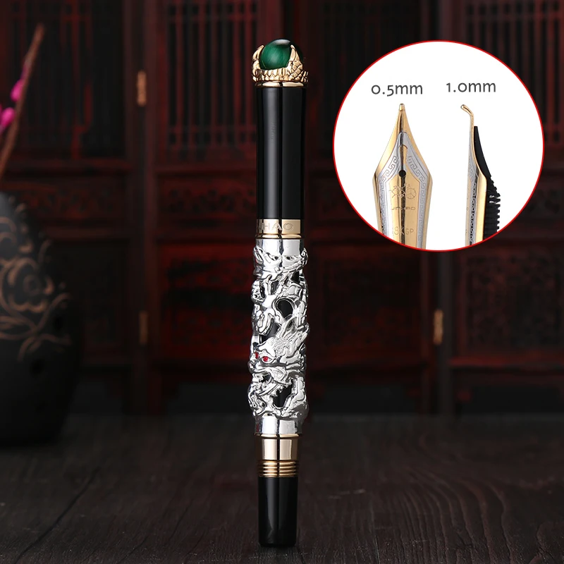 Jinhao Дракон авторучка высокое качество Pluma Stylo Plume Caneta Tinteiro FuenteTitanium Dolma Kalem советы
