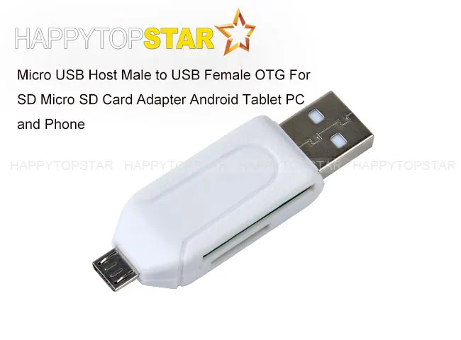 Белый Универсальный кардридер Android мобильный телефон ПК Micro USB OTG двойной SD/SD флэш