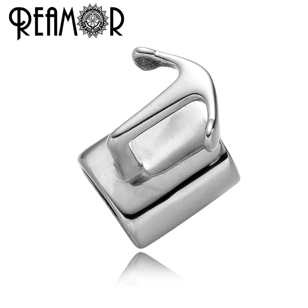 

REAMOR 5pcs DIY Anchor Connectors Accessories 316L Stainless Steel Metal Bead Bracelets End Caps Clasps for Jewelry Making