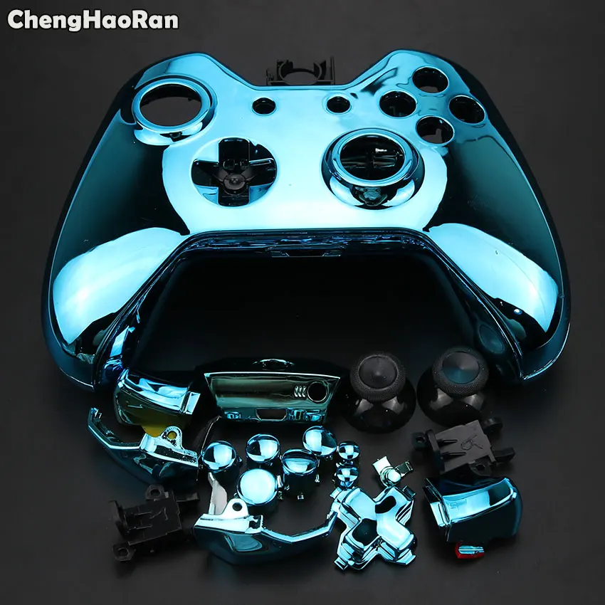 Chrome Blue ChengHaoRan для microsoft Xbox One Xboxone беспроводной контроллер хромированный полный корпус Оболочка Чехол комплект с кнопкой+ Внутренняя Рамка - Цвет: Chrome Blue