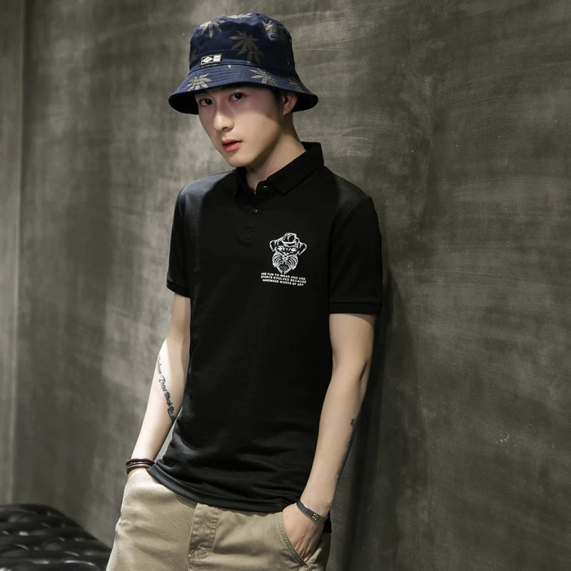 

polo shirts for men wild slim mens polo shirts with short sleeve shirt Summer new casual lapel cotton