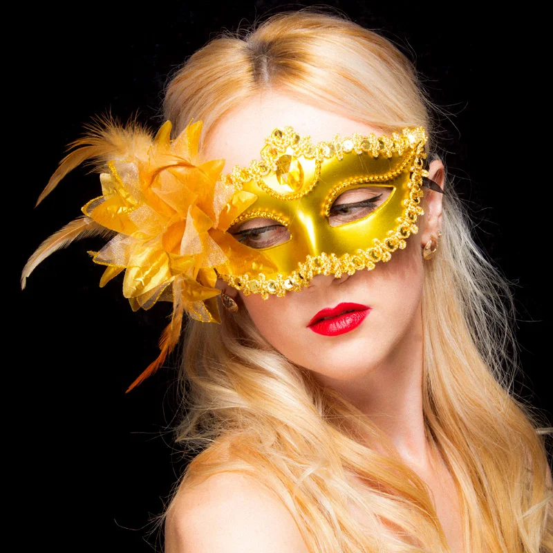 1 шт./Венецианская Танцевальная Маска с перьями кружевные цветы вечерние