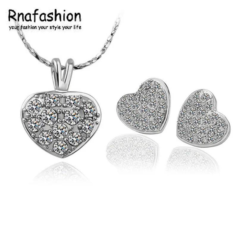 Комплект из колье и серёг с кристаллами | Украшения аксессуары