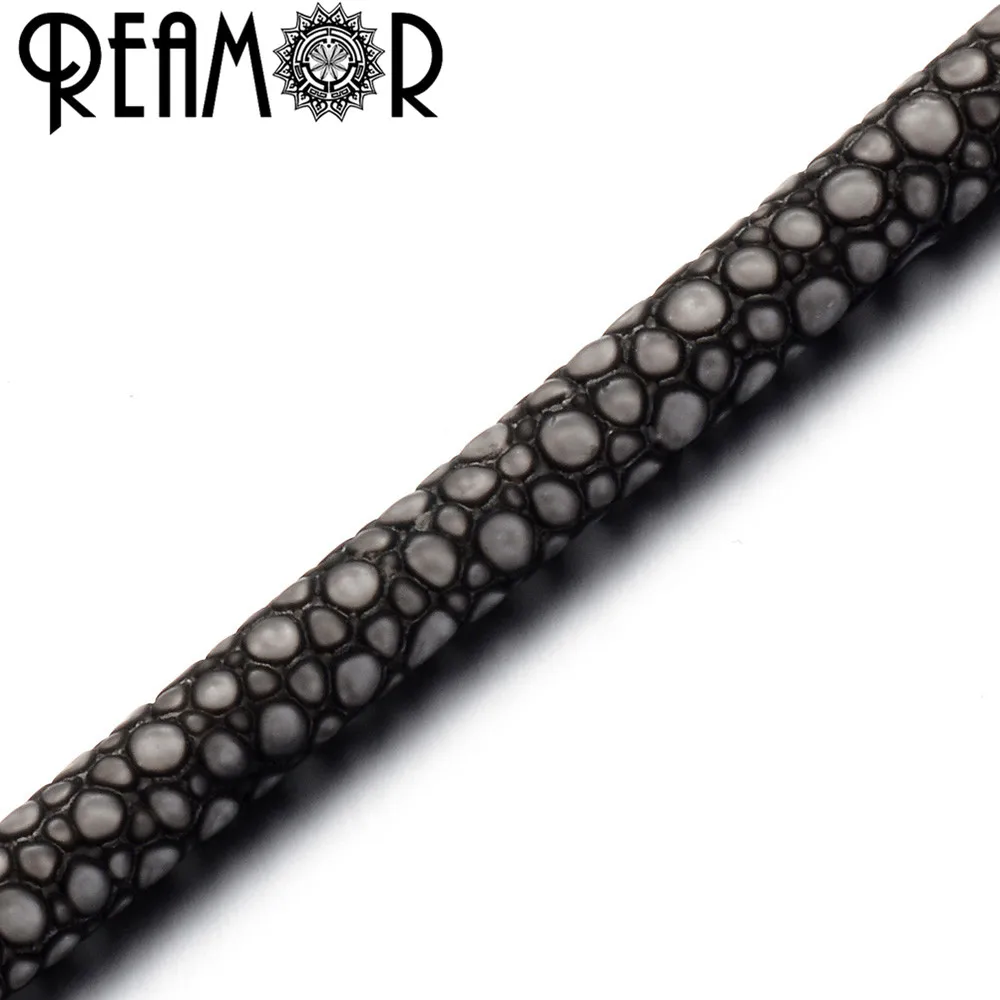 Black REAMOR 2 цвета Высокое качество 6 мм PU кожа ската веревочный шнур для DIY браслет ювелирных изделий ремесло изготовление фурнитура - Цвет: Black