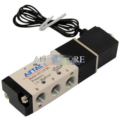4V110-06 1/" BSP DC 12 V/24 V AC 24 V/36 V/110 V/220 V 5 way 2 Позиции пневматический Электрический электромагнитный клапан воздушный алюминий
