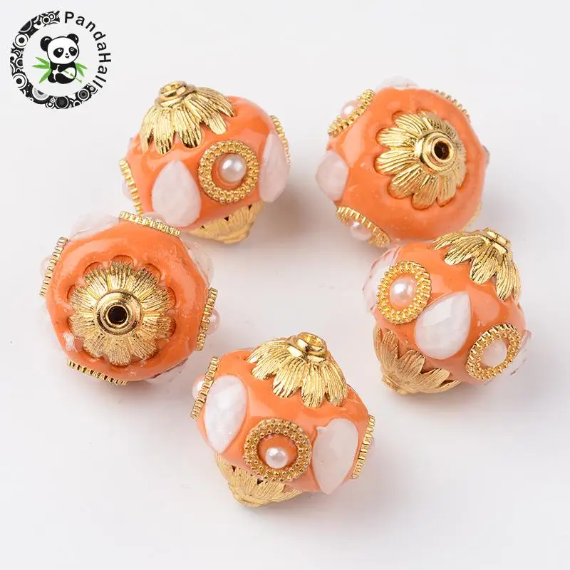 Круглые бисер ручной работы из Индонезии 5 шт. для самостоятельного изготовления