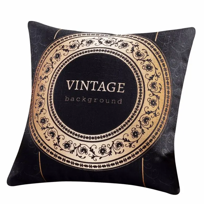 

European Black Gold Vintage Luxury Cushion Cover Home Decorative Square Throw Pillows Pillowcase Cushions Home Decor