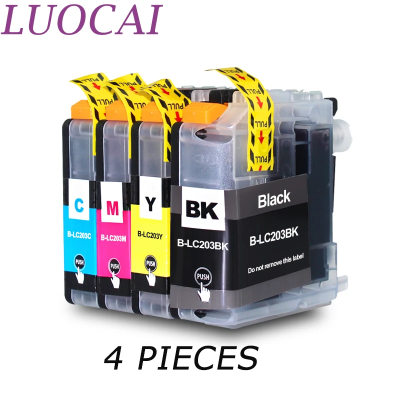 Совместимые чернильные картриджи LuoCai LC203 для принтеров brother XL MFC J4320DW J4420DW J4620DW