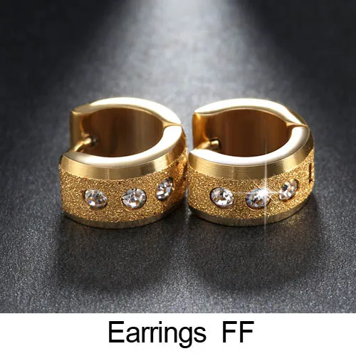 Earrings-FF Нержавеющая сталь кубического циркония серьги минималистский изделия bisuteria Модные серьги для Для женщин Для мужчин Brincos ювелирные изделия - Окраска металла: Earrings-FF