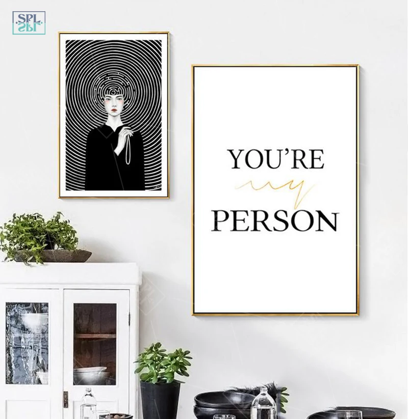 SPLSPL You're My Person! Новый дизайн украшение картина черно-белый холст Художественная