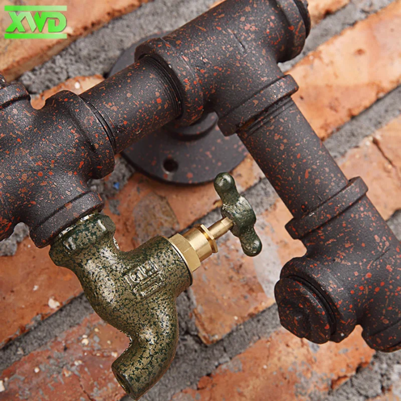 Американские водопроводные трубы форма пистолета настенная лампа E27 держатель