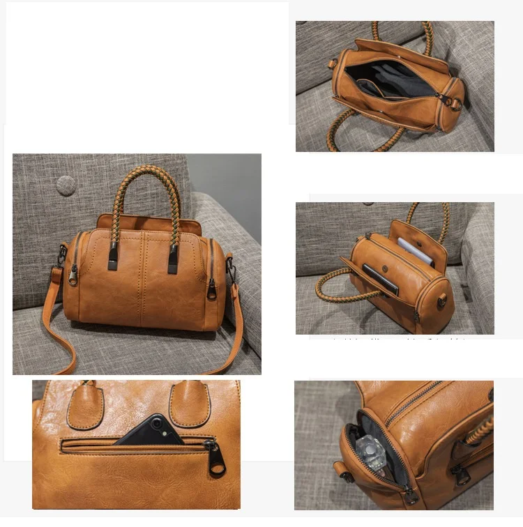 Простая женская кожаная сумка через плечо тоут сумки Bolsas Feminina корова 2019 C996|Сумки