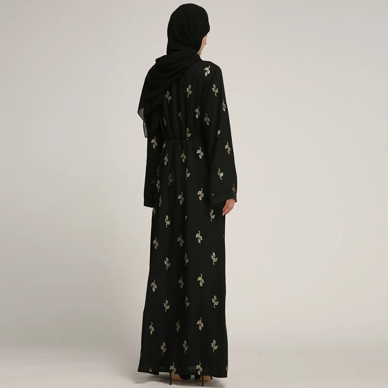 Buytiz Повседневное черный сетки мусульманские abaya Макси длинное платье Роба платья
