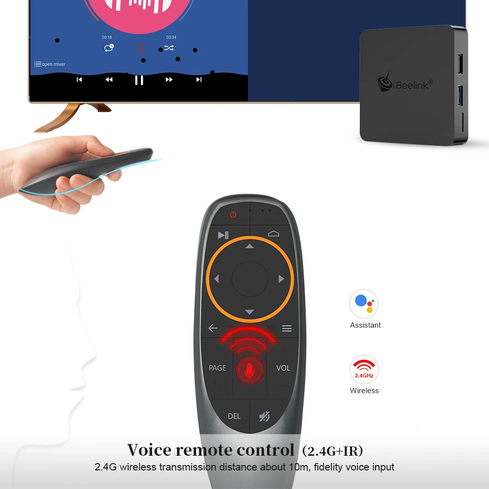 Мини ТВ-бокс Beelink GT1 Amlogic S905X2 голосовой пульт дистанционного управления Android 8 1