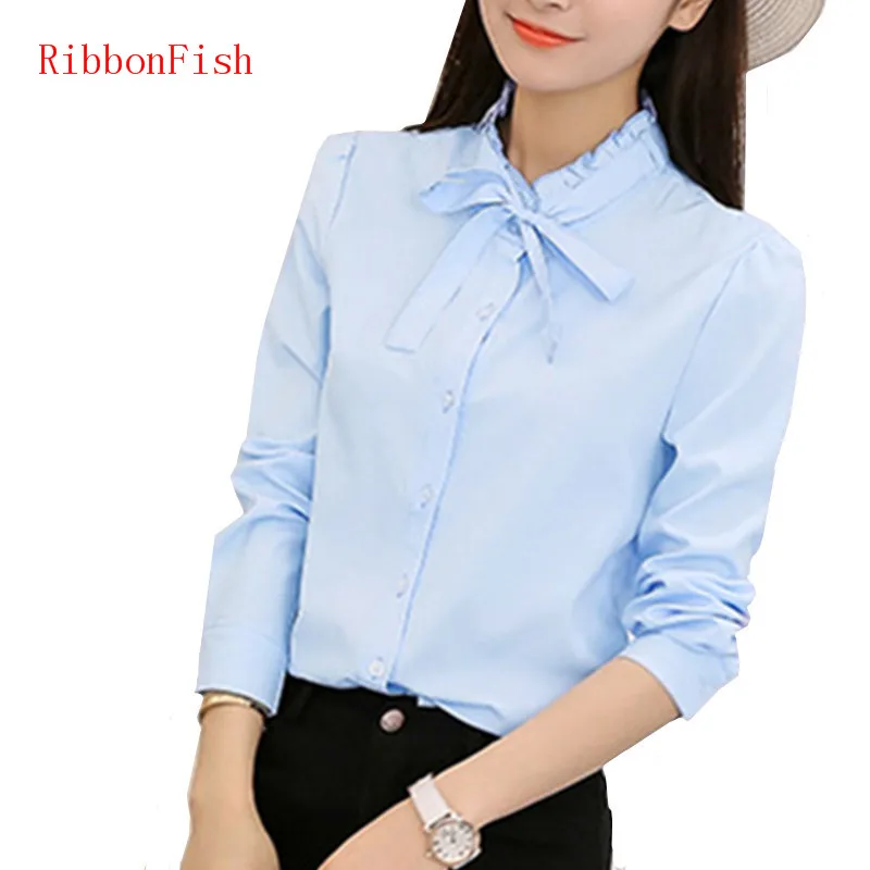Женская шифоновая блузка с длинным рукавом и бантом DF1172|chiffon blouses shirts|shirt ladyblouse shirt